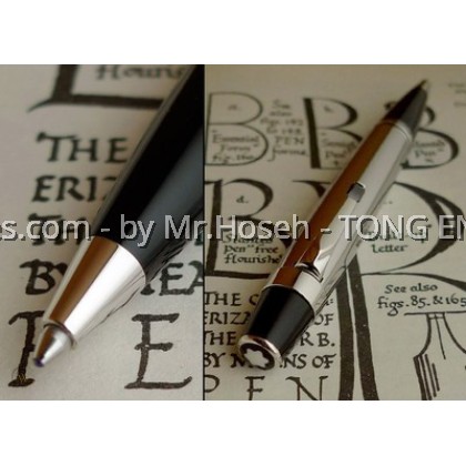 MONTBLANC BOHEME SOLITAIRE STEEL ONYX NOIR BALLPOINT PEN 6552