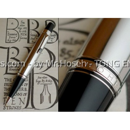 MONTBLANC BOHEME SOLITAIRE STEEL ONYX NOIR BALLPOINT PEN 6552