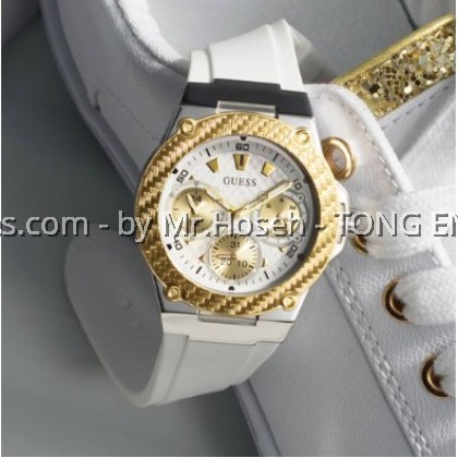 GUESS SPORT WHITE GOLD BOY SIZE LADIES W1094L1 GUESS SPORT WHITE GOLD BOY SIZE LADIES W1094L1