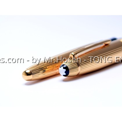 Montblanc Meisterstuck Masterpiece LeGrand Solitaire Sterling Silver & Gold Vermeil Ribbed Godron Fountain Pen (B) 1465 / 17294