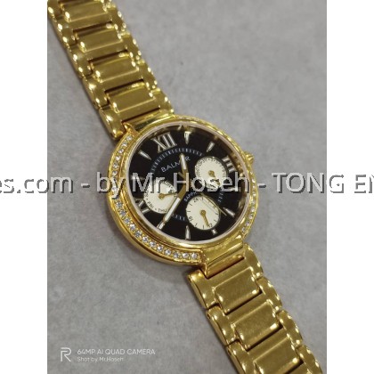 Balmer Multi-Hand Crystals Ladies 33mm Bracelet Watch 9117M GP-4