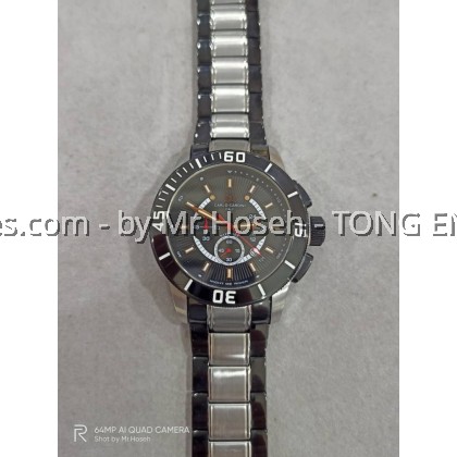 Carlo Cardini Swiss Chronograph Quartz 46mm Men Watch 3019G-SS-BLK-4