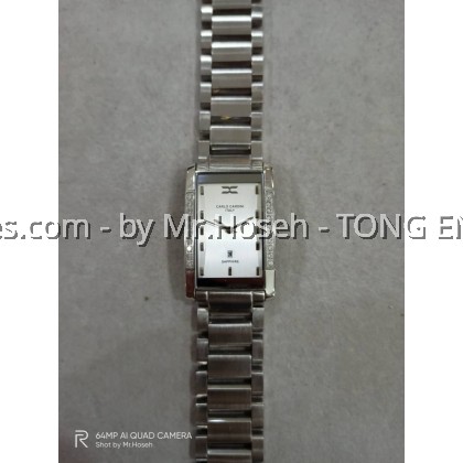 Carlo Cardini Crystals Swiss Quartz 26mm Square Ladies Watch 271G-SS-1S Carlo Cardini Crystals Swiss Quartz 26mm Square Ladies Watch 271G-SS-1S