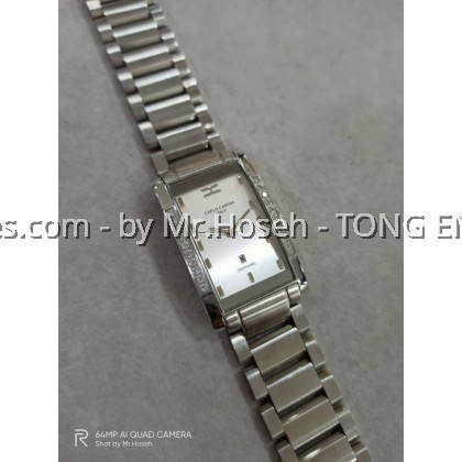 Carlo Cardini Crystals Swiss Quartz 26mm Square Ladies Watch 271G-SS-1S Carlo Cardini Crystals Swiss Quartz 26mm Square Ladies Watch 271G-SS-1S