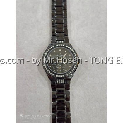 Carlo Cardini Crystals Multi-Hand Swiss Quartz 36mm Ladies Watch 3030L-BLK-4 Carlo Cardini Crystals Multi-Hand Swiss Quartz 36mm Ladies Watch 3030L-BLK-4