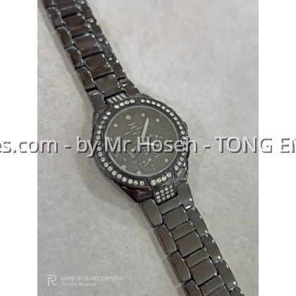 Carlo Cardini Crystals Multi-Hand Swiss Quartz 36mm Ladies Watch 3030L-BLK-4 Carlo Cardini Crystals Multi-Hand Swiss Quartz 36mm Ladies Watch 3030L-BLK-4