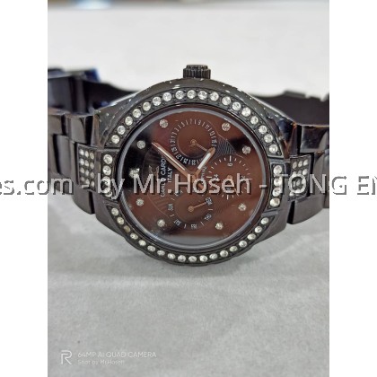 Carlo Cardini Crystals Multi-Hand Swiss Quartz 36mm Ladies Watch 3030L-BLK-4 Carlo Cardini Crystals Multi-Hand Swiss Quartz 36mm Ladies Watch 3030L-BLK-4