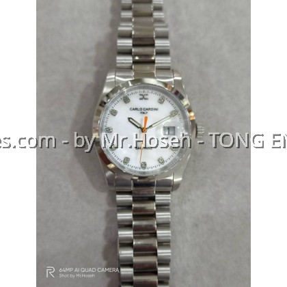 Carlo Cardini Datejust Swiss Quartz 35mm Medium Watch 00018G-SS-3M Carlo Cardini Datejust Swiss Quartz 35mm Medium Watch 00018G-SS-3M