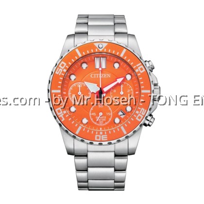 Citizen Quartz Chronograph Orange 43mm Men Watch AI5008-82X