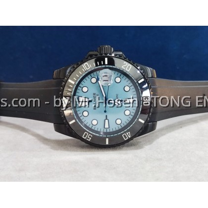 Balmer Tiffany Blue Submariner Black PVD 40mm Automatic Sports Watch 8135G BU-5