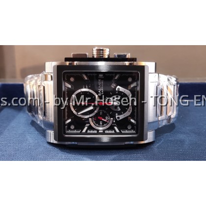 Balmer 42mm Rectangle XL Chronograph Men Quartz Watch A8144G SS-4