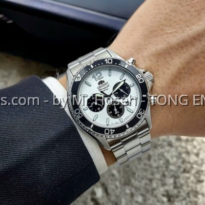 Orient Panda Solar Chronograph Men Sports Watch RA-TX0203S