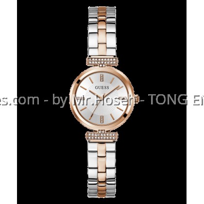 GUESS Ladies 2-Tone Rose Gold Tone Analog Watch 28mm GW0762L4