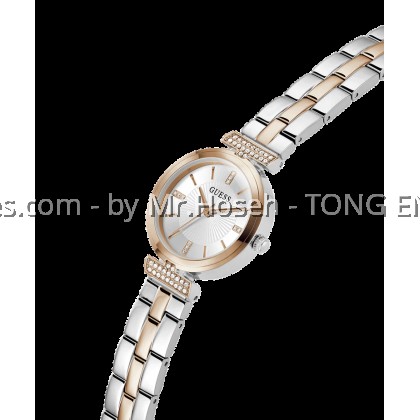GUESS Ladies 2-Tone Rose Gold Tone Analog Watch 28mm GW0762L4
