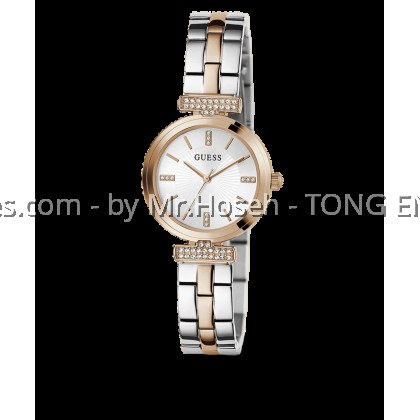 GUESS Ladies 2-Tone Rose Gold Tone Analog Watch 28mm GW0762L4