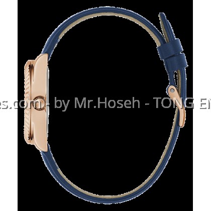 GUESS Ladies Blue Rose Gold Tone Analog Watch 30mm GW0761L2