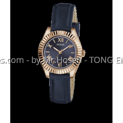 GUESS Ladies Blue Rose Gold Tone Analog Watch 30mm GW0761L2