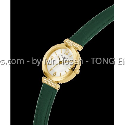 GUESS Ladies Green Gold Tone Analog 28mm Watch GW0614L4 GUESS Ladies Green Gold Tone Analog 28mm Watch GW0614L4