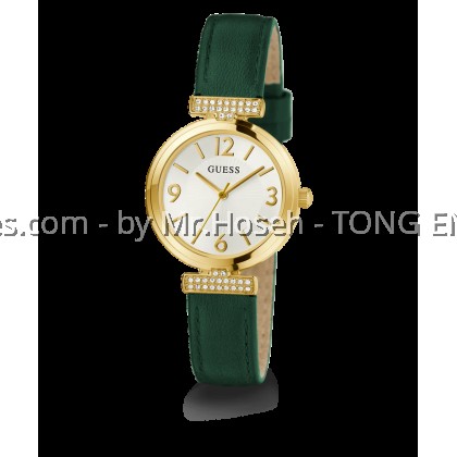 GUESS Ladies Green Gold Tone Analog 28mm Watch GW0614L4 GUESS Ladies Green Gold Tone Analog 28mm Watch GW0614L4