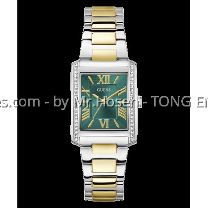 GUESS Tank Ladies 2-Tone Silver Tone Analog 27mm Watch G0874L2