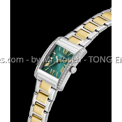 GUESS Tank Ladies 2-Tone Silver Tone Analog 27mm Watch G0874L2