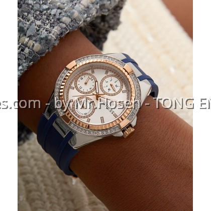 GUESS Ladies Blue 2-Tone Multi-function 39mm Watch GW879L2