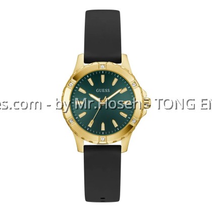 GUESS Ladies Green Gold Tone Analog 35mm Watch GW0949L2 GUESS Ladies Green Gold Tone Analog 35mm Watch GW0949L2
