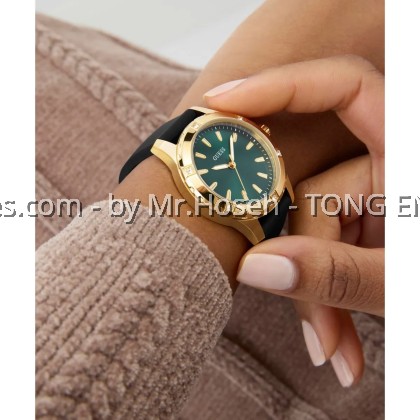 GUESS Ladies Green Gold Tone Analog 35mm Watch GW0949L2 GUESS Ladies Green Gold Tone Analog 35mm Watch GW0949L2