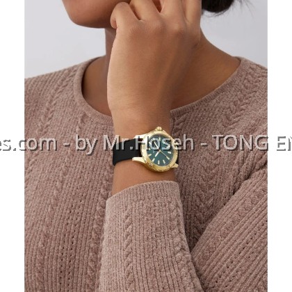 GUESS Ladies Green Gold Tone Analog 35mm Watch GW0949L2 GUESS Ladies Green Gold Tone Analog 35mm Watch GW0949L2