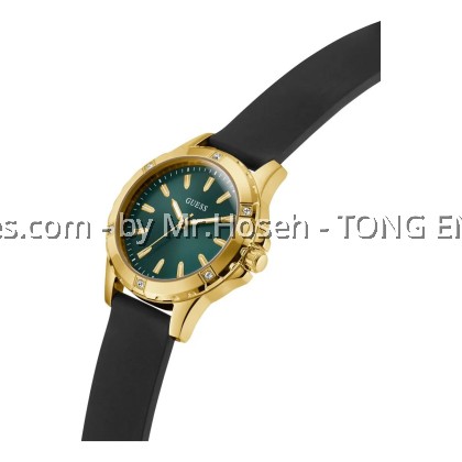 GUESS Ladies Green Gold Tone Analog 35mm Watch GW0949L2 GUESS Ladies Green Gold Tone Analog 35mm Watch GW0949L2